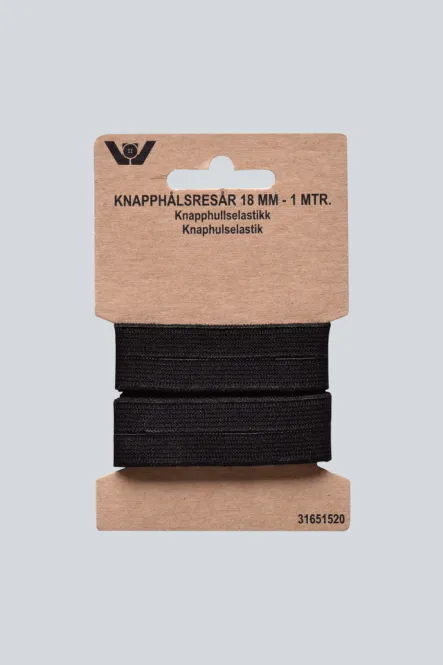 Hovedbilde Knapphullselastikk sort 