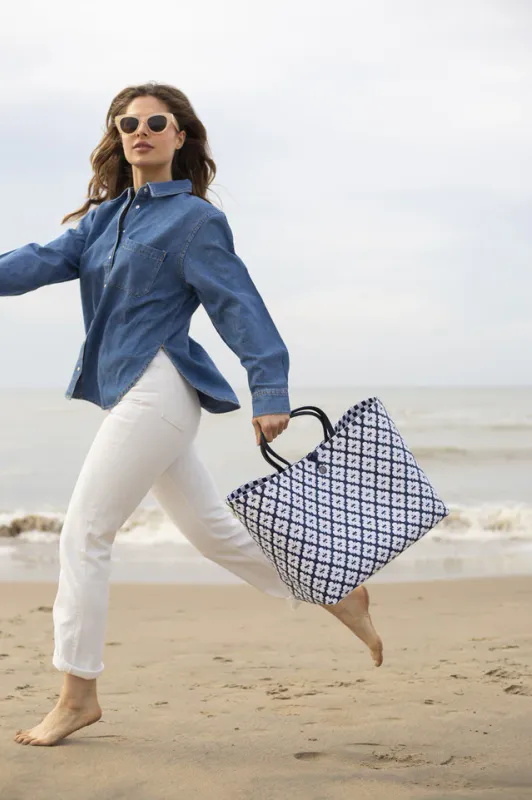 Motif - Navy  / White pattern
