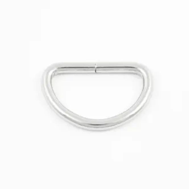 Hovedbilde D-ring 32mm sølv (2pk)